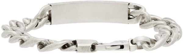 Silver Enamel Logo Bracelet