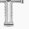 Chevron Cross Pendant Sterling Silver with Diamonds