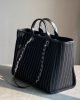 33F625ED-5915-A5FC-BA73-7CD87E2C3432.jpg CHANEL Deauville 2wayTote Bag Black A66941 Cotton Leather