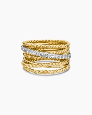 Crossover Ring 18K Yellow Gold with Diamonds - 6