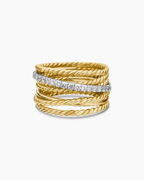 348AAEEB-E790-80CD-A510-547FFD774D47.jpg Crossover Ring 18K Yellow Gold with Diamonds - 6