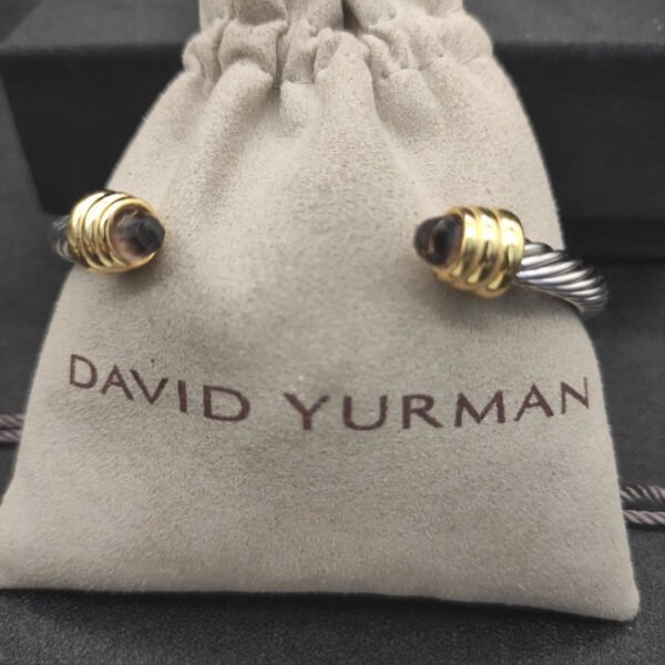 Classic Cable Bracelet Sterling Silver with Amethyst and Diamonds, 5mm