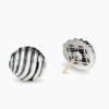 Sculpted Cable Stud Earrings Sterling Silver, 14mm