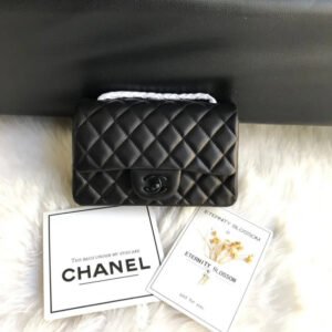 Chanel Lambskin 20Cm Class-Flap Bag 1116 Black