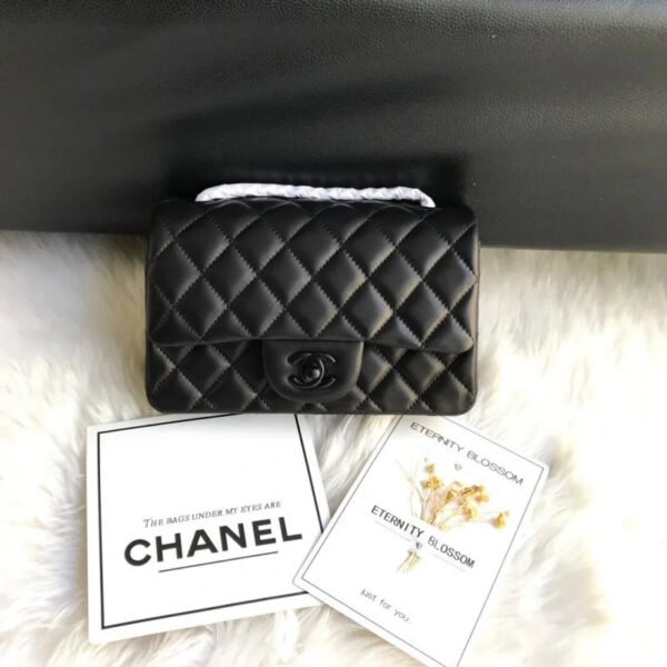 Chanel Lambskin 20Cm Class-Flap Bag 1116 Black