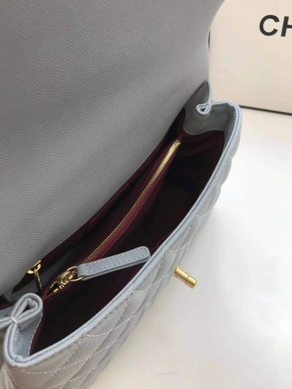 Chanel Large Flap Bag With Top Handle Light Grey For Women, Womens Handbags, Shoulder And Crossbody Bags 11in/28cm A92991