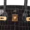 Birkin 30 Bag Graphite Niloticus Crocodile with Gold Hardware