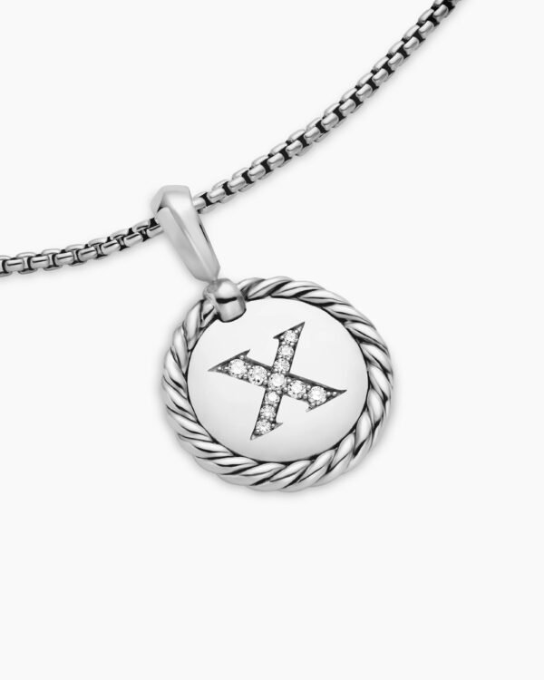 37007691-BF69-38D8-5B28-73B7F459815A.jpg Initial Charm Necklace Sterling Silver with Diamond X