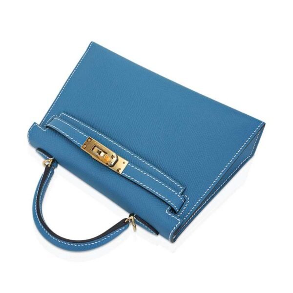 37E6756B-F2C1-68AB-FCAD-6D74514D987B.jpg Mini Kelly 20 Bag Sellier New Blue Jean Epsom Leather with Gold Hardware