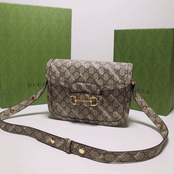 3846E97E-044A-7B7F-4B55-726B417DE0DC.jpg Gucci x Balenciaga Horsebit 1955 Small Shoulder Bag