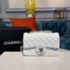 Chanel Small Classic Handbag Silver Hardware White For Women, Women&rsquo;s Bags, Shoulder And Crossbody Bags 7.8in/20cm A01113