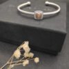 David Yurman  Sterling Silver Diamond and Morganite 4mm Noblesse Cable Bracelet