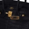 Birkin 25 Bag Black Matte Alligator with Gold Hardware
