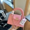 39C5A435-4CB9-9E63-F7D5-BCD4DA602B2C.jpg Shiny Aged Calfskin Coral Mini Kelly Shopping Bag - Black