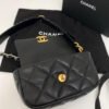 Chanel Lambskin Quilted Chanel 19 Waist Bag As1163 Black