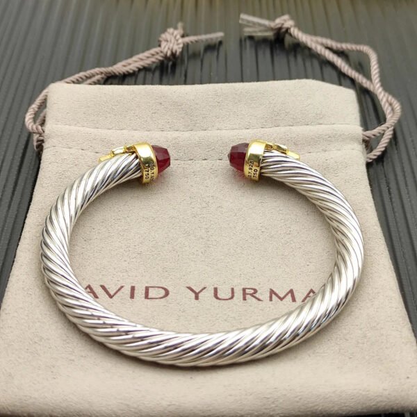 39DEE4F7-8AFD-8ADF-1C5C-9CB70E034230.jpg 7mm Cable Bracelet with Garnet & Diamond Accents ??Gold Cap