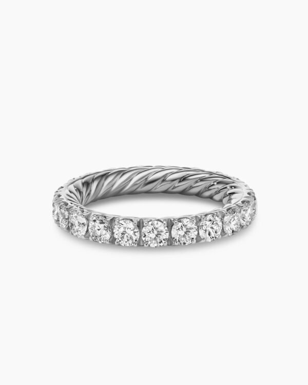 DY Eden Eternity Band Ring Platinum with Diamonds, 3.2mm