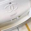 Chanel Classic Medium Flapbag Silver Hardware White 10in/25.5cm