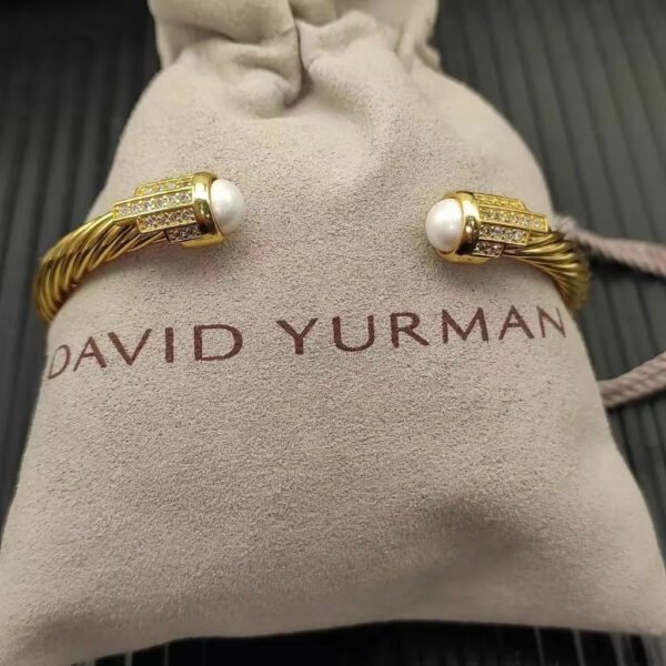 Cable Bracelet with Pearls & Diamond Accents  5mm