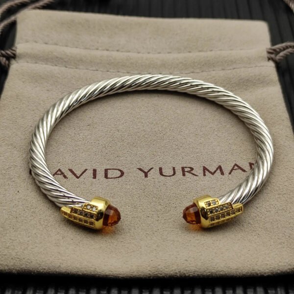 5mm Cable Bracelet with Champagne & Diamond Accents