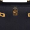 Kelly Sellier 25 Bag Black Epsom Gold Hardware New