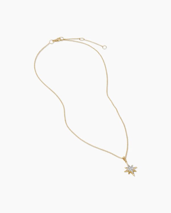 Cable Collectibles&reg; North Star Necklace 18K Yellow Gold with Pave Diamonds, 21.6mm