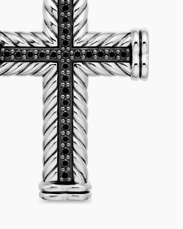 3D6FF678-8175-91F8-2789-16FBFE78A75F.jpg Chevron Cross Pendant Sterling Silver with Black Diamonds