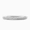 Sculpted Cable Bangle Bracelet 18K White Gold, 6.2mm