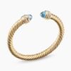 Classic Cablespira&reg; Bracelet 18K Yellow Gold with Blue Topaz and Diamonds, 7mm