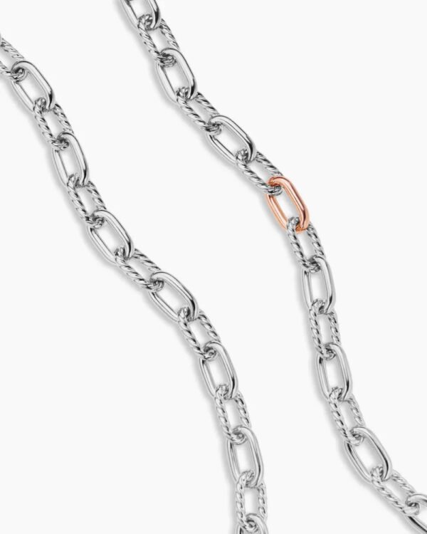 3F6D7ECD-431B-4F32-C616-C2EE64881612.jpg DY Madison® Chain Necklace Sterling Silver with 18K Rose Gold, 8.5mm