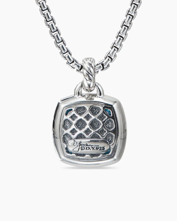 Albion Pendant Sterling Silver with Black Orchid and Diamonds, 14mm