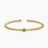40D19905-5351-4FB2-C3F0-E85A94315559.jpg Classic Cablespira® Station Bracelet 18K Yellow Gold with Pavé Emeralds, 3mm