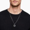 Pav&eacute; Star of David Pendant Sterling Silver with Black Diamonds