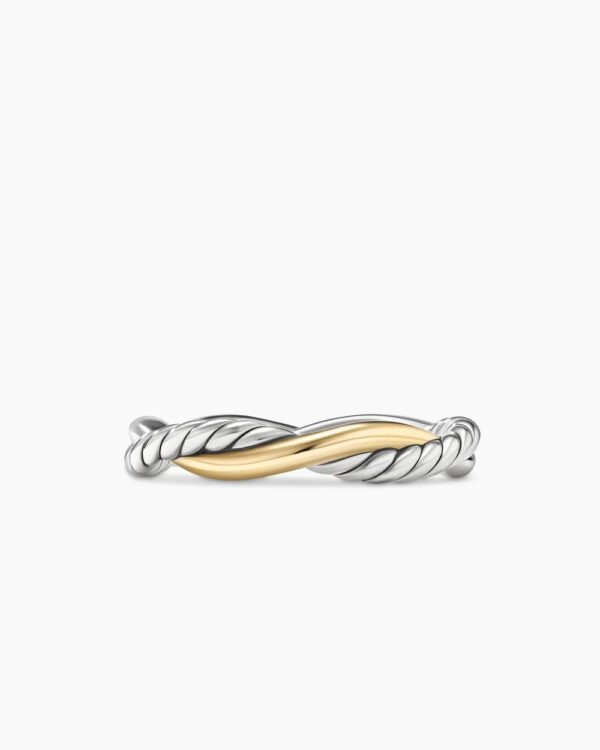 Petite Infinity Band Ring Sterling Silver with 14K Yellow Gold, 4mm