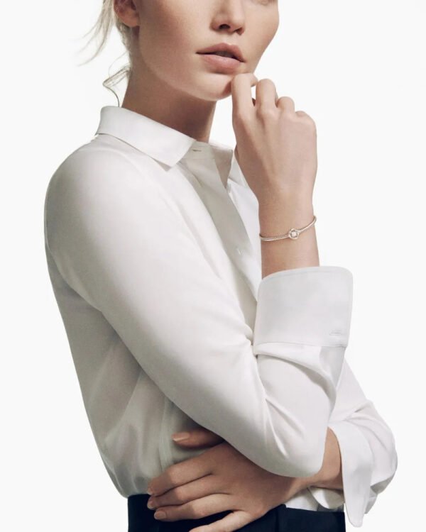 Infinity Bracelet Sterling Silver with Diamonds, 3mm - 17cm