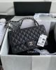 Chanel Classic Handbag Grained Calfskin & Silver Metal A01112