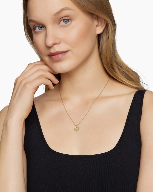 4343E26D-FDDE-8947-3D96-5E6B82725680.jpg Initial Charm Necklace 18K Yellow Gold with Diamond Q