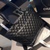 CHANEL Calfskin Quilted Large Cambon Tote Black White