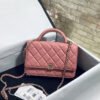 Chanel Hand-Held Oblique Cross Bag Pink For Women, Women&rsquo;s Bags 6.7in/19cm