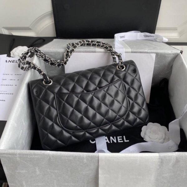 Chanel Classic Handbag Lambskin & Silver Metal A01112