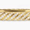 Sculpted Cable Bangle Bracelet 18K Yellow Gold with Diamonds,  6.2mm