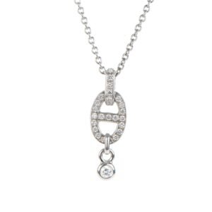 455B684B-7A7F-3D54-55BA-F093B42951AC.jpg 18K White Gold Diamond PM Chaine d'Ancre Enchainee Necklace