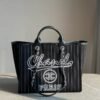 456DE455-12FE-319E-6DBD-4B6B234BF8F4.jpg CHANEL Deauville 2wayTote Bag Black A66941 Cotton Leather