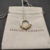 David Yurman Helena Round Pendant Necklace in Sterling Silver and 18K Yellow Gold with Diamonds