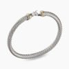 Buckle Classic Cable Bracelet Sterling Silver with 18K Yellow Gold, 5mm