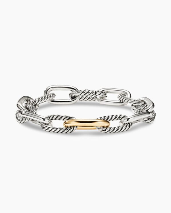 DY Madison Chain Bracelet Sterling Silver with 18K Yellow Gold, 11mm