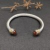 Classic Cable Bracelet Sterling Silver with 14K Yellow Gold and Citrine, 5mm