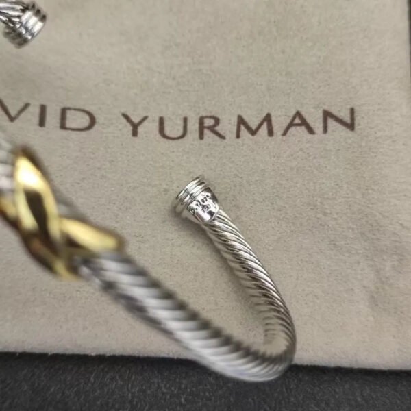 47312D22-0F04-529C-6317-40283C5D5304.jpg X Classic Cable Station Bracelet Sterling Silver with 18K Yellow Gold, 4mm