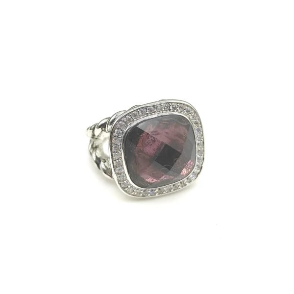 Albion&reg; Ring Sterling Silver with Amethyst and Diamonds, 14mm
