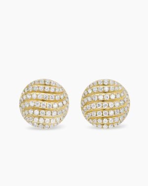 4784F5EC-BACB-A161-D3C7-43019E70DFE2.jpg Sculpted Cable Stud Earrings 18K Yellow Gold with Diamonds, 14mm